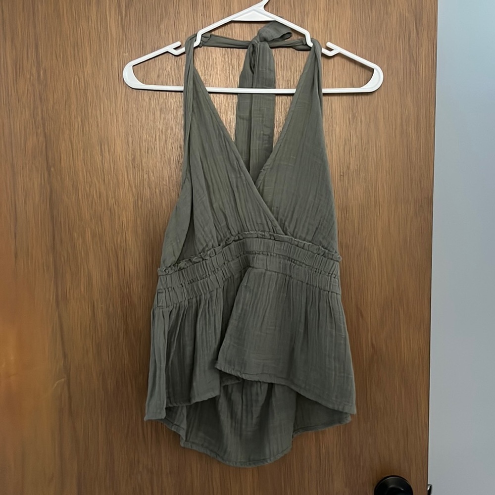 AE green halter top. Size medium